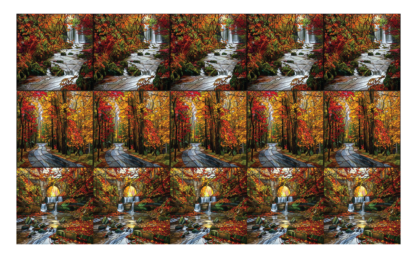 DecoCraft - Scenic Elevated Texture Tiles - Autumn Falls