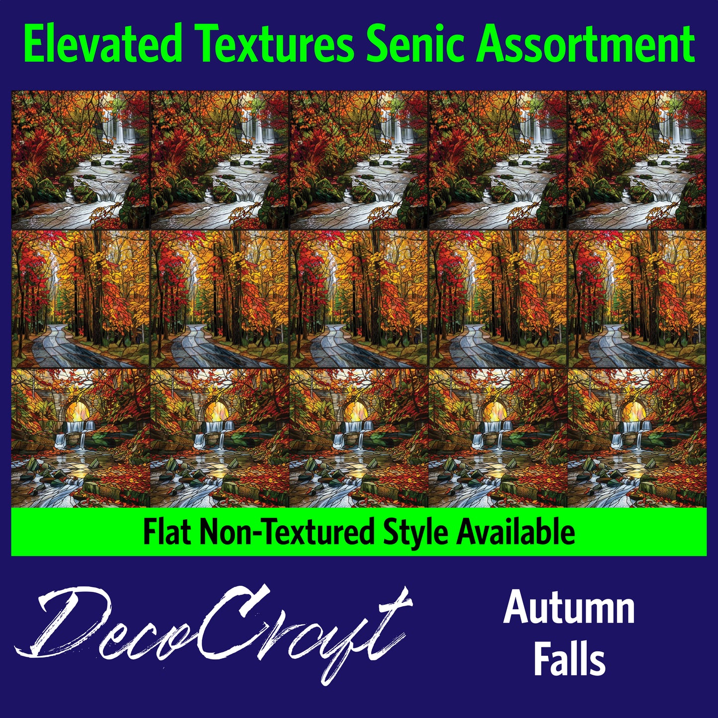 DecoCraft - Scenic Elevated Texture Tiles - Autumn Falls