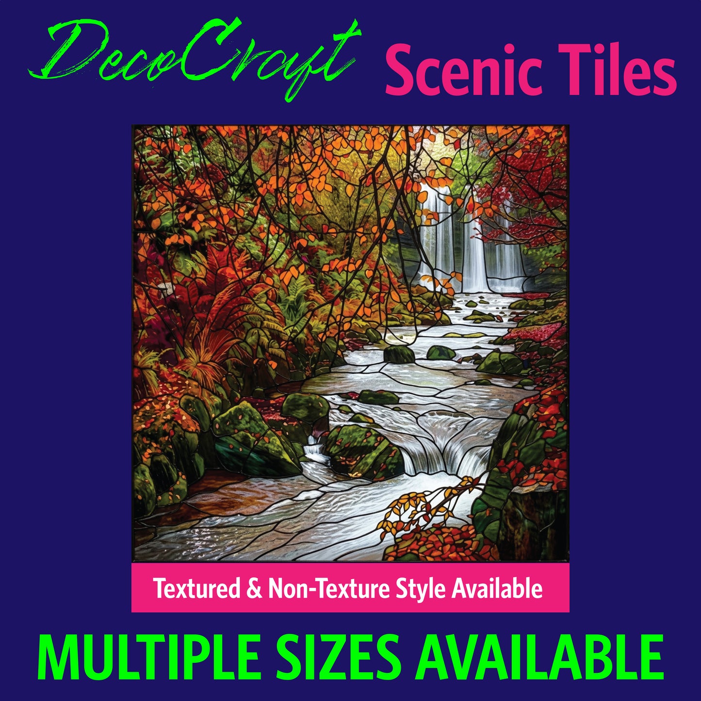 DecoCraft - Scenic Elevated Texture Tiles - Fall - Crimson Falls