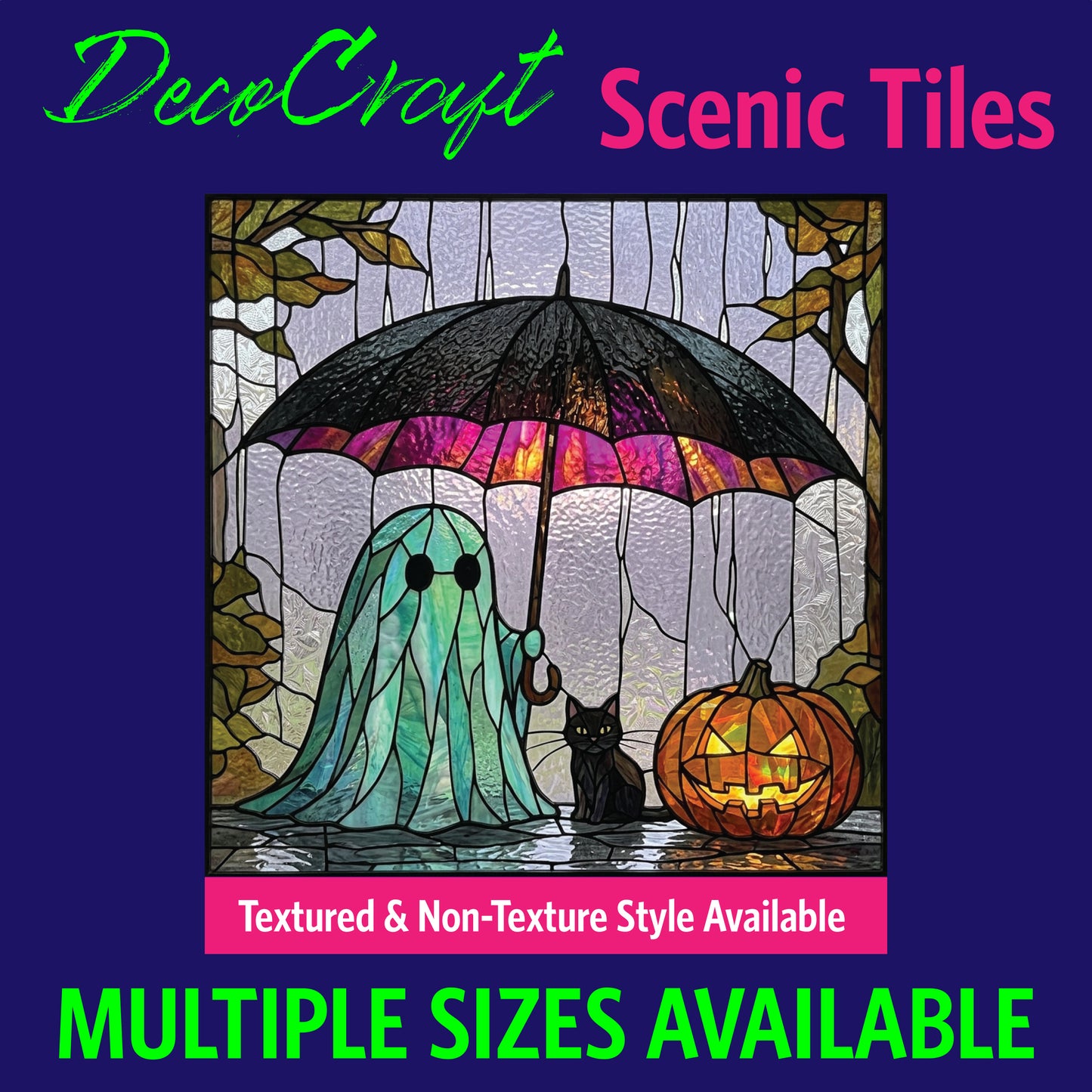 DecoCraft - Scenic Elevated Texture Tiles - Halloween - Ghostly Rain