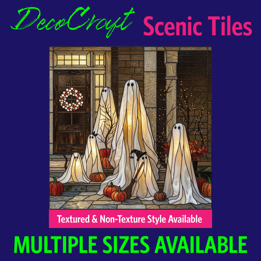 DecoCraft - Scenic Elevated Texture Tiles - Halloween - Ghostly Gathering