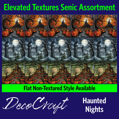 DecoCraft - Scenic Elevated Texture Tiles - Halloween - Haunted Nights