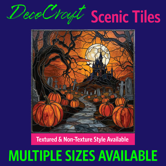 DecoCraft - Scenic Elevated Texture Tiles - Halloween - Haunted Manor