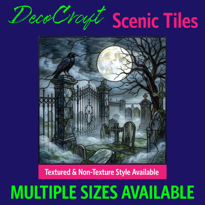 DecoCraft - Scenic Elevated Texture Tiles - Halloween - Moonlit Cementery