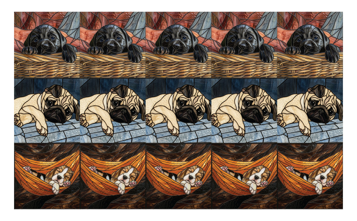 DecoCraft - Scenic Elevated Texture Tiles - Dogs - Cozy Canine Dreams