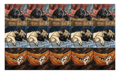 DecoCraft - Scenic Elevated Texture Tiles - Dogs - Cozy Canine Dreams