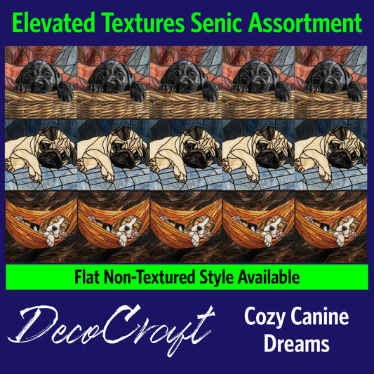 DecoCraft - Scenic Elevated Texture Tiles - Dogs - Cozy Canine Dreams