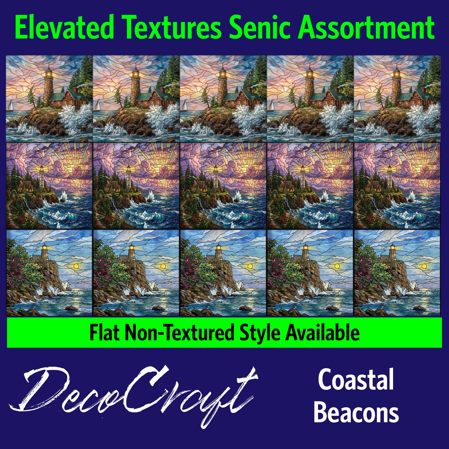 DecoCraft - Scenic Elevated Texture Tiles - Lighthouses - Coastal Beacons