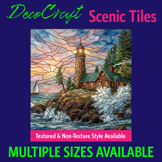 DecoCraft - Scenic Elevated Texture Tiles - Lighthouses - Storm Watchpoint