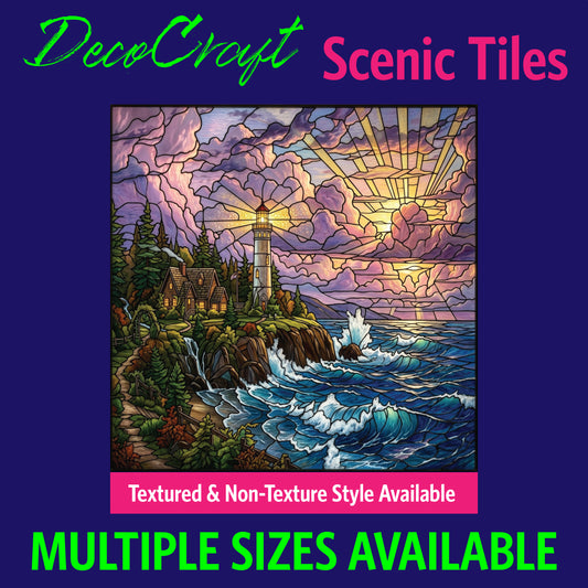 DecoCraft - Scenic Elevated Texture Tiles - Lighthouses - Radiant Harbor