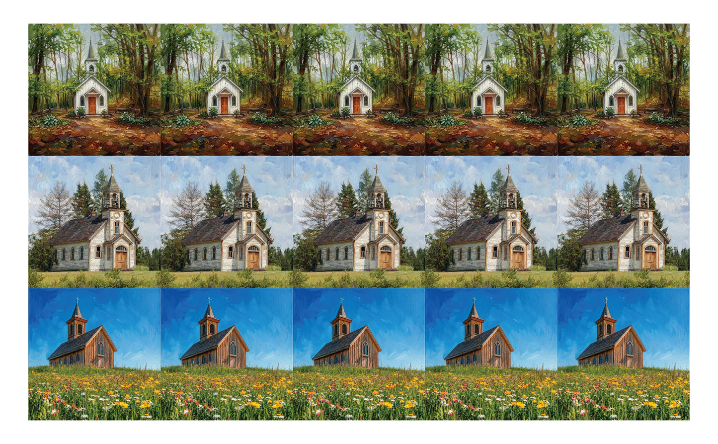 DecoCraft - Scenic Tiles Series - Churches - Countryside Worship