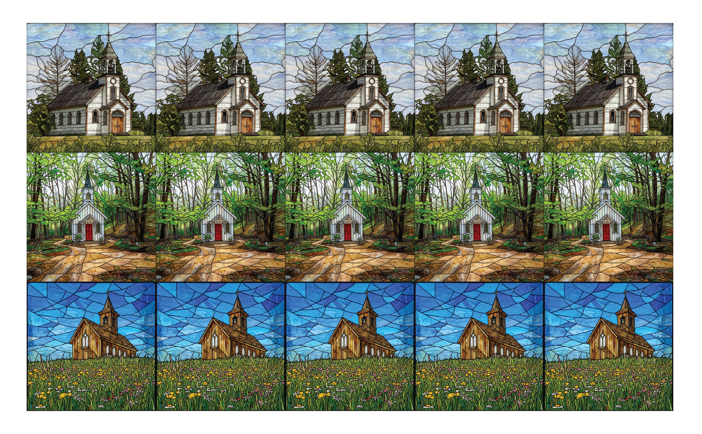 DecoCraft - Scenic Elevated Texture Tiles - Churches - Countryside Worship