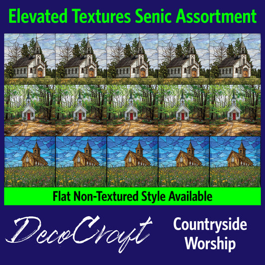 DecoCraft - Scenic Elevated Texture Tiles - Churches - Countryside Worship