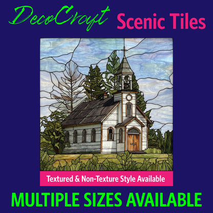 DecoCraft - Scenic Elevated Texture Tiles - Churches - Hilltop Church