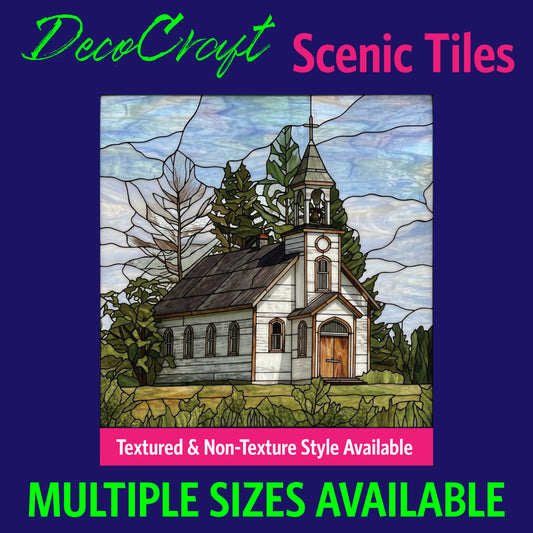 DecoCraft - Scenic Elevated Texture Tiles - Churches - Hilltop Church