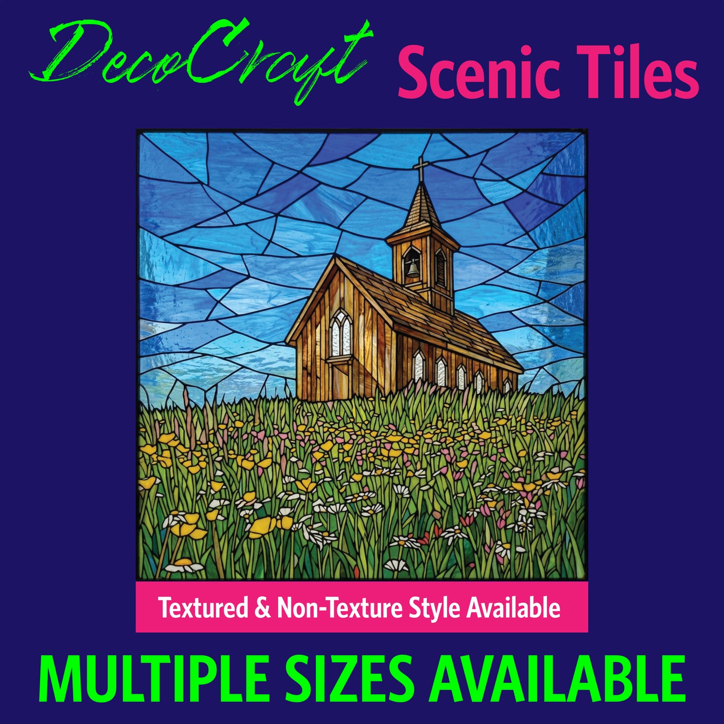 DecoCraft - Scenic Elevated Texture Tiles - Churches - Wildflower Chapel