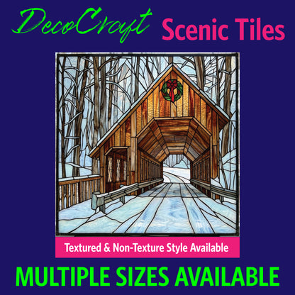 DecoCraft - Scenic Elevated Texture Tiles - Covered Bridges - Snowy Passage