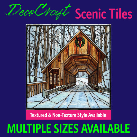 DecoCraft - Scenic Elevated Texture Tiles - Covered Bridges - Snowy Passage