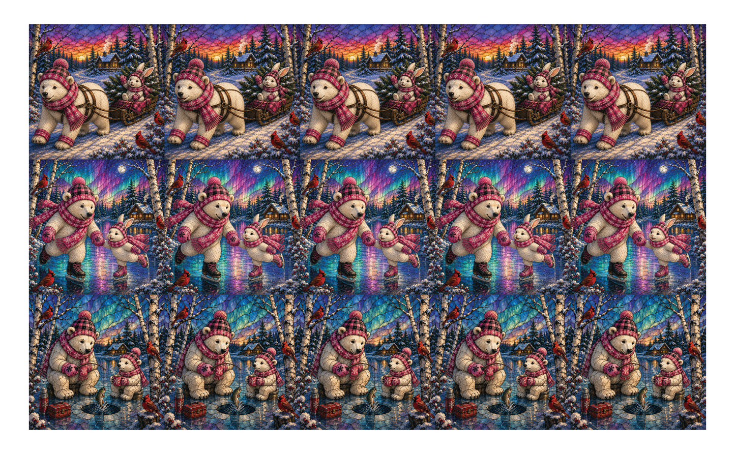 DecoCraft - Studio 1375 - Scenic Elevated Texture Tiles - Polar Bear Pals II Assortment