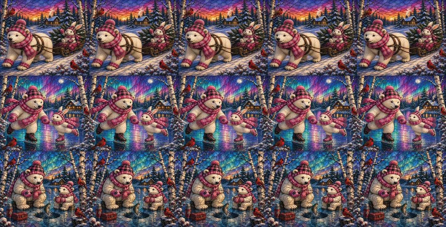 DecoCraft - Studio 1375 - Scenic Elevated Texture Tiles - Polar Bear Pals II Assortment