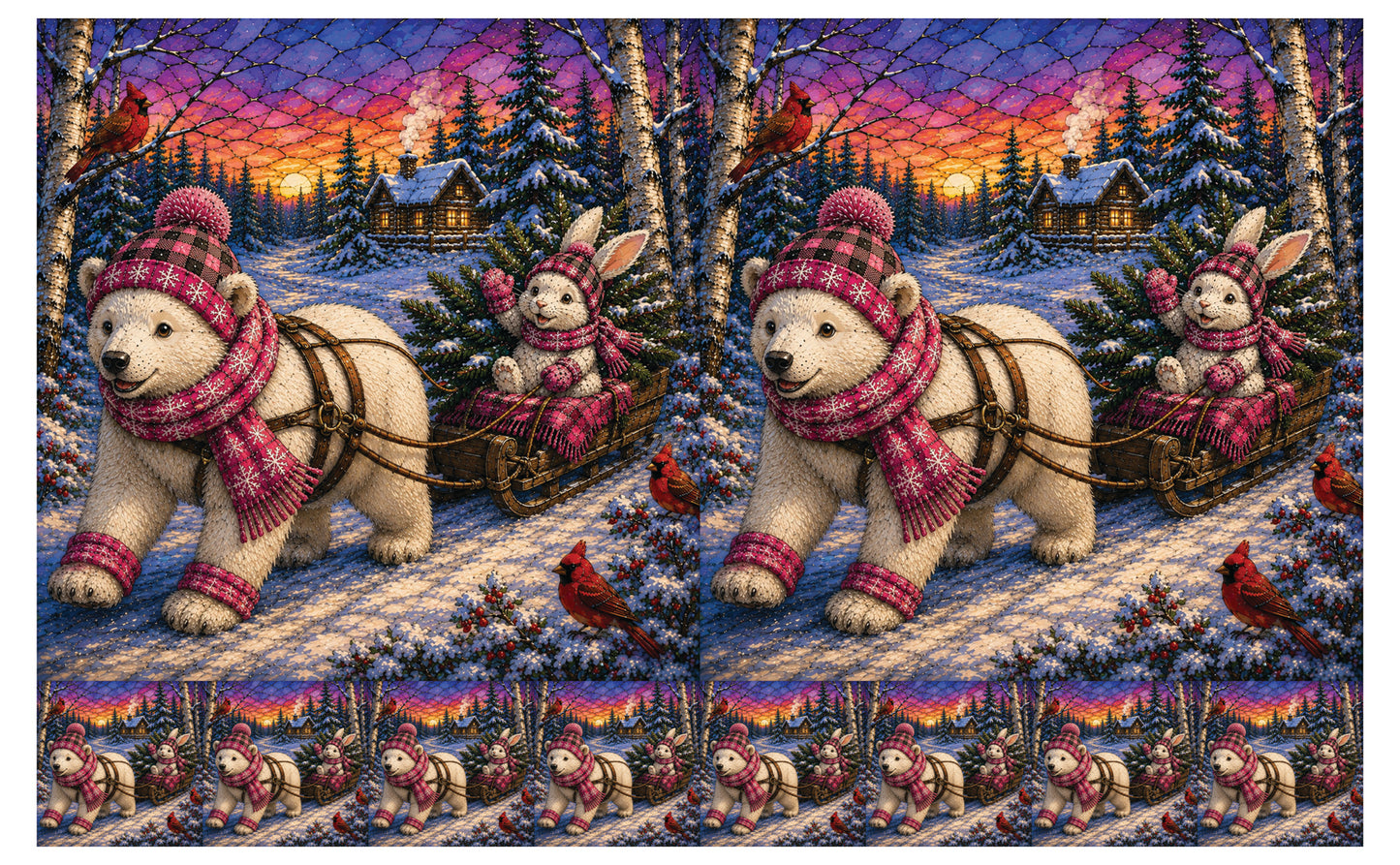 DecoCraft - Studio 1375 - Scenic Tiles Series - Polar Bears - Bringing Christmas Home
