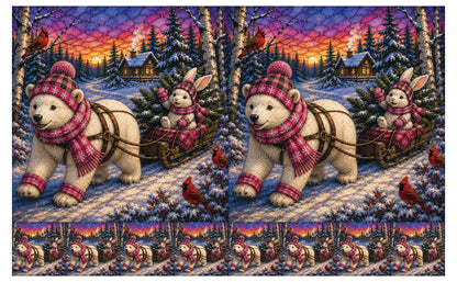 DecoCraft - Studio 1375 - Scenic Tiles Series - Polar Bears - Bringing Christmas Home