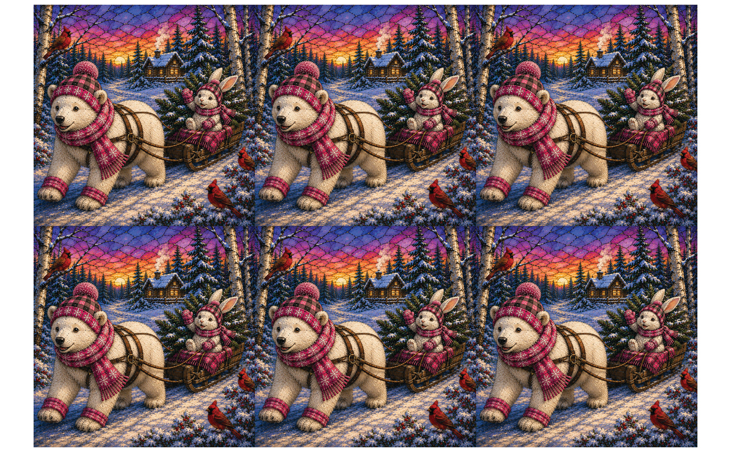 DecoCraft - Studio 1375 - Scenic Tiles Series - Polar Bears - Bringing Christmas Home