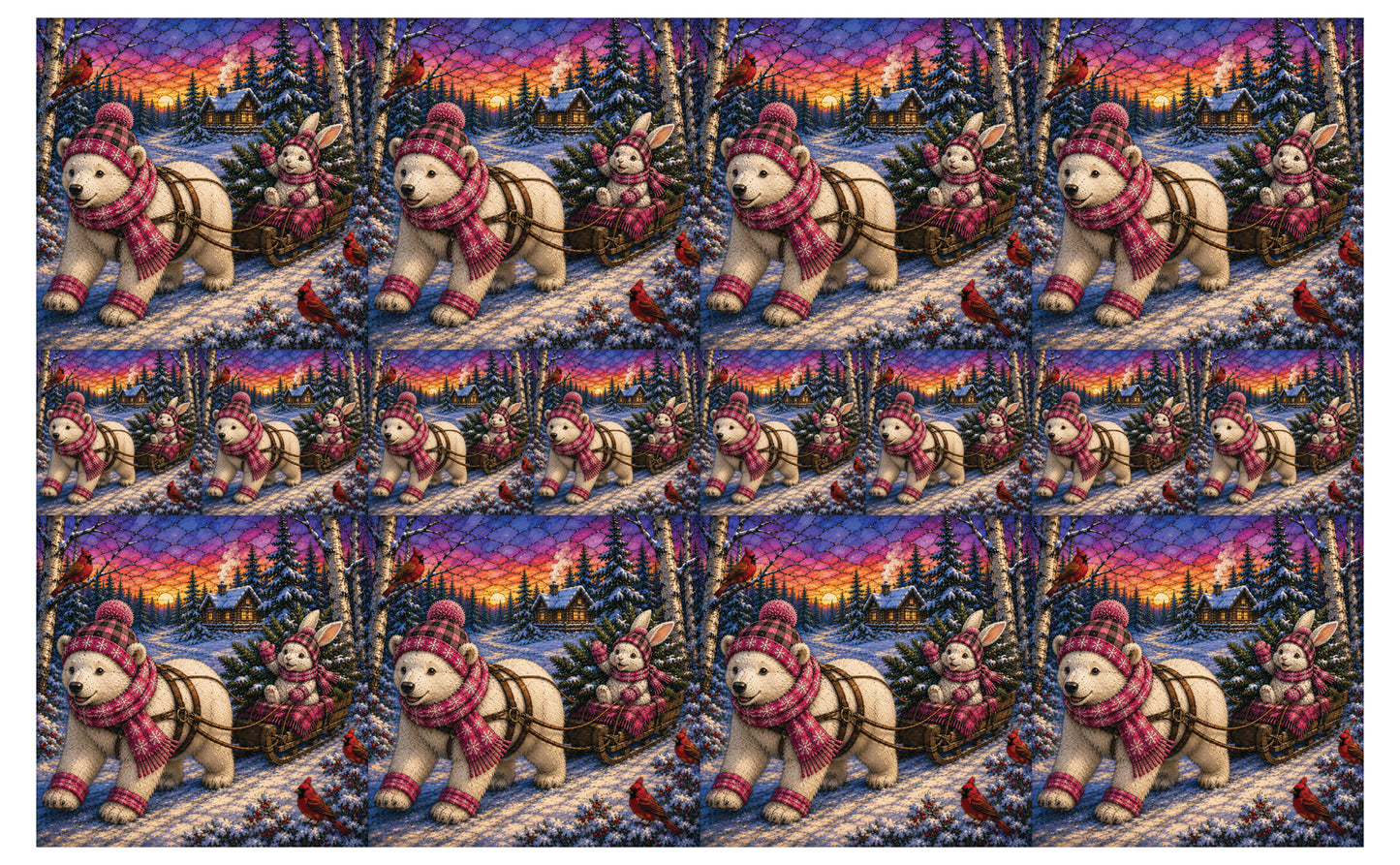 DecoCraft - Studio 1375 - Scenic Tiles Series - Polar Bears - Bringing Christmas Home