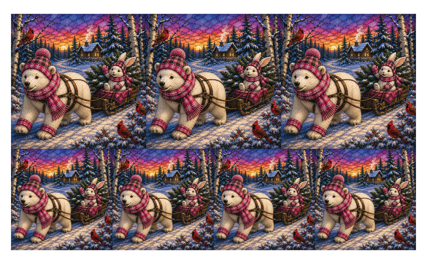 DecoCraft - Studio 1375 - Scenic Tiles Series - Polar Bears - Bringing Christmas Home
