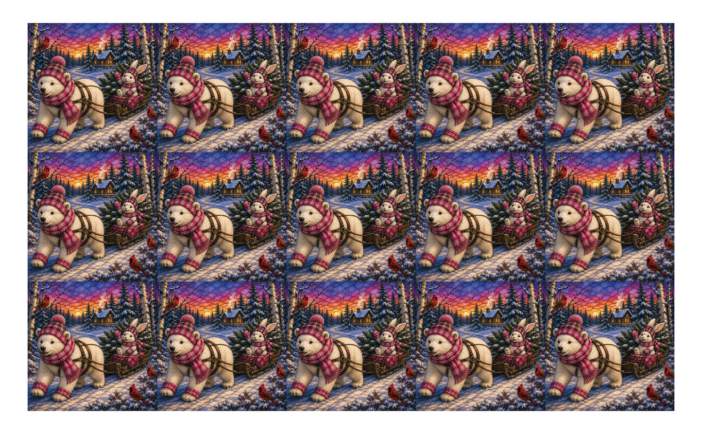 DecoCraft - Studio 1375 - Scenic Tiles Series - Polar Bears - Bringing Christmas Home