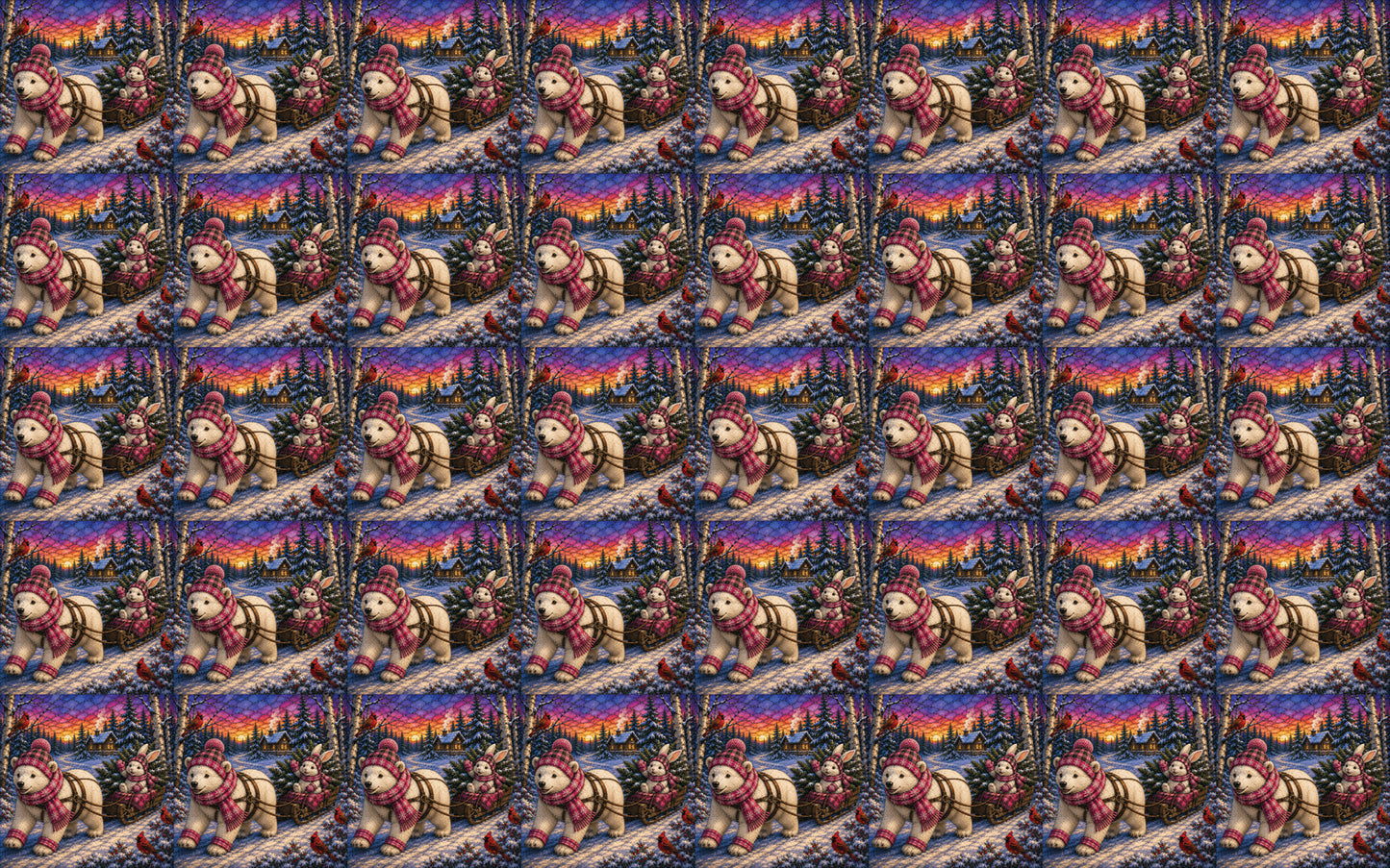 DecoCraft - Studio 1375 - Scenic Tiles Series - Polar Bears - Bringing Christmas Home