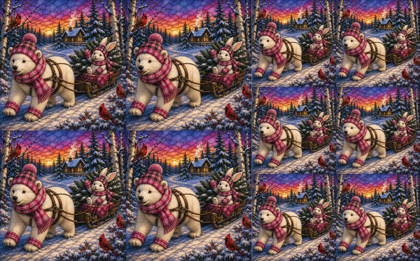 DecoCraft - Studio 1375 - Scenic Tiles Series - Polar Bears - Bringing Christmas Home