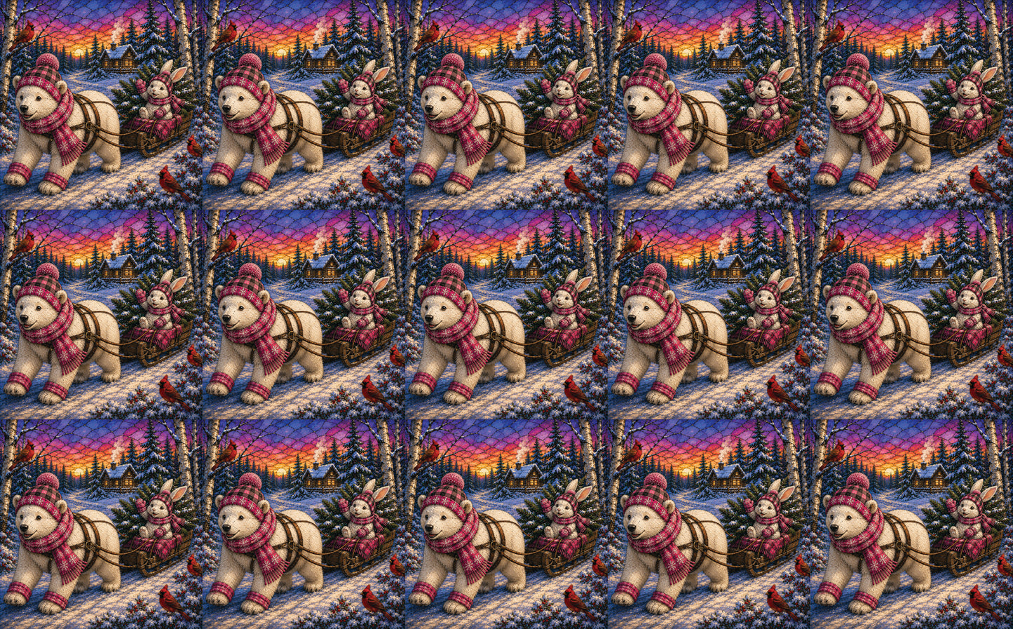 DecoCraft - Studio 1375 - Scenic Tiles Series - Polar Bears - Bringing Christmas Home