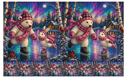 DecoCraft - Studio 1375 - Scenic Tiles Series - Polar Bears - Frozen Pond Fun