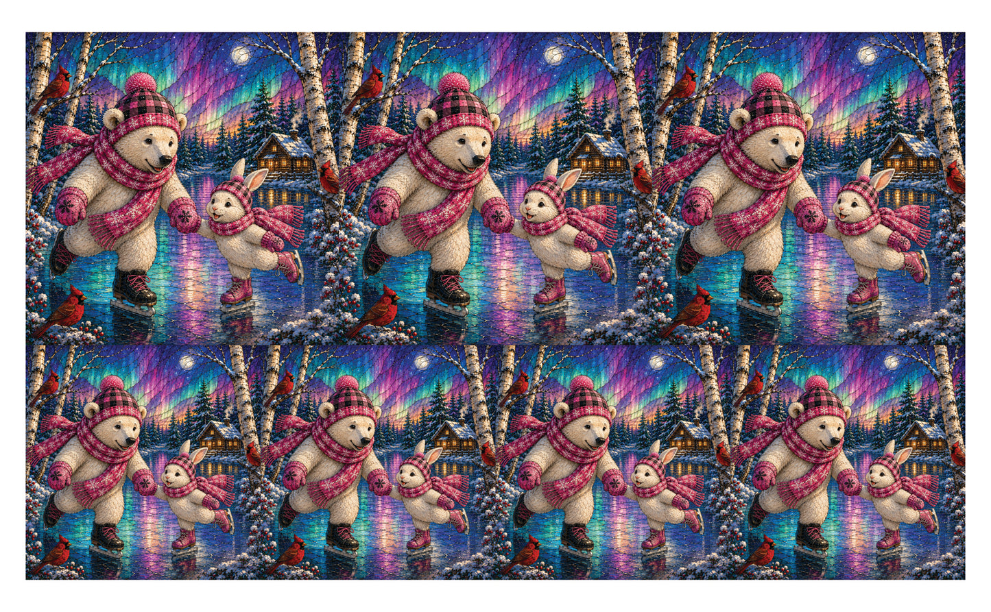 DecoCraft - Studio 1375 - Scenic Tiles Series - Polar Bears - Frozen Pond Fun