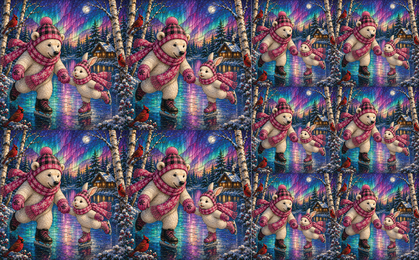 DecoCraft - Studio 1375 - Scenic Tiles Series - Polar Bears - Frozen Pond Fun