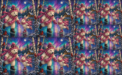 DecoCraft - Studio 1375 - Scenic Tiles Series - Polar Bears - Frozen Pond Fun