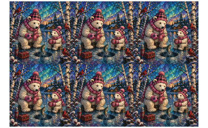 DecoCraft - Studio 1375 - Scenic Tiles Series - Polar Bears - Ice Fishing Friends