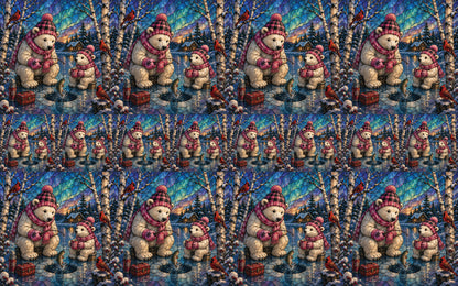 DecoCraft - Studio 1375 - Scenic Tiles Series - Polar Bears - Ice Fishing Friends