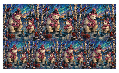 DecoCraft - Studio 1375 - Scenic Tiles Series - Polar Bears - Ice Fishing Friends