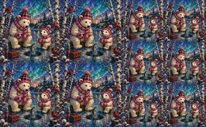 DecoCraft - Studio 1375 - Scenic Tiles Series - Polar Bears - Ice Fishing Friends