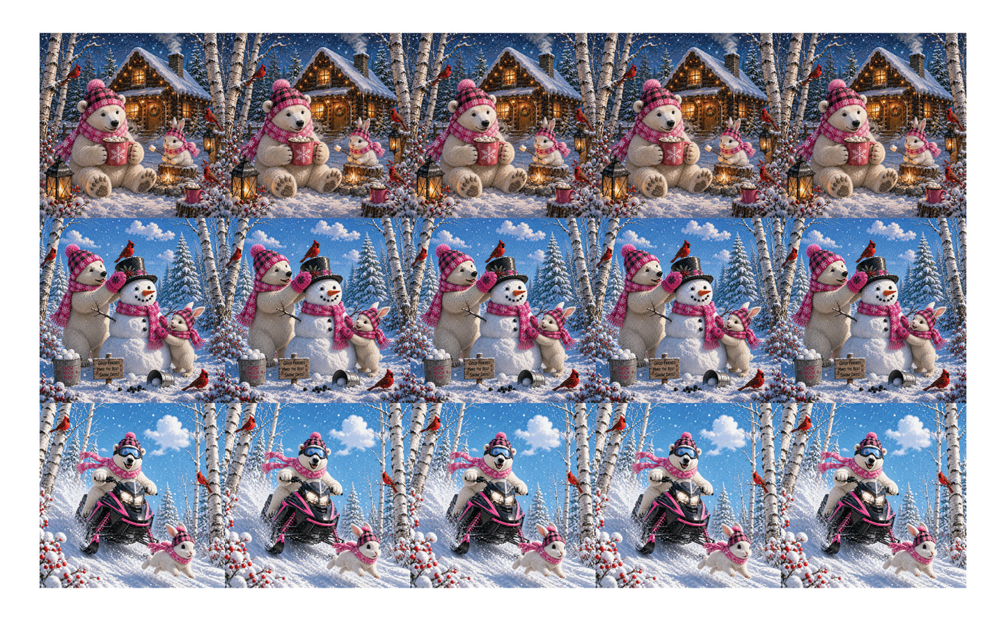 DecoCraft - Studio 1375 - Scenic Tiles Series - Polar Bear Pals II