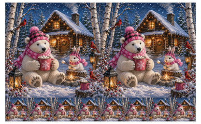 DecoCraft - Studio 1375 - Scenic Tiles Series - Polar Bears - Cozy Cocoa Cabin