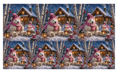 DecoCraft - Studio 1375 - Scenic Tiles Series - Polar Bears - Cozy Cocoa Cabin