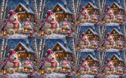 DecoCraft - Studio 1375 - Scenic Tiles Series - Polar Bears - Cozy Cocoa Cabin