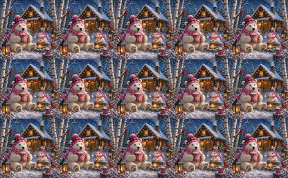 DecoCraft - Studio 1375 - Scenic Tiles Series - Polar Bears - Cozy Cocoa Cabin
