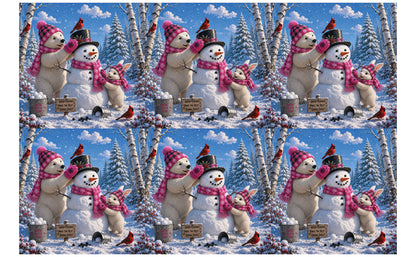 DecoCraft - Studio 1375 - Scenic Tiles Series - Polar Bears - Snowman Builders