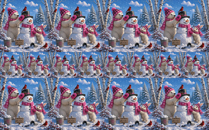 DecoCraft - Studio 1375 - Scenic Tiles Series - Polar Bears - Snowman Builders