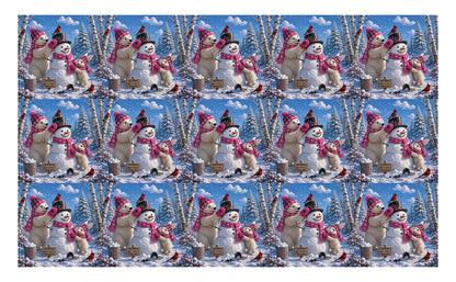 DecoCraft - Studio 1375 - Scenic Tiles Series - Polar Bears - Snowman Builders
