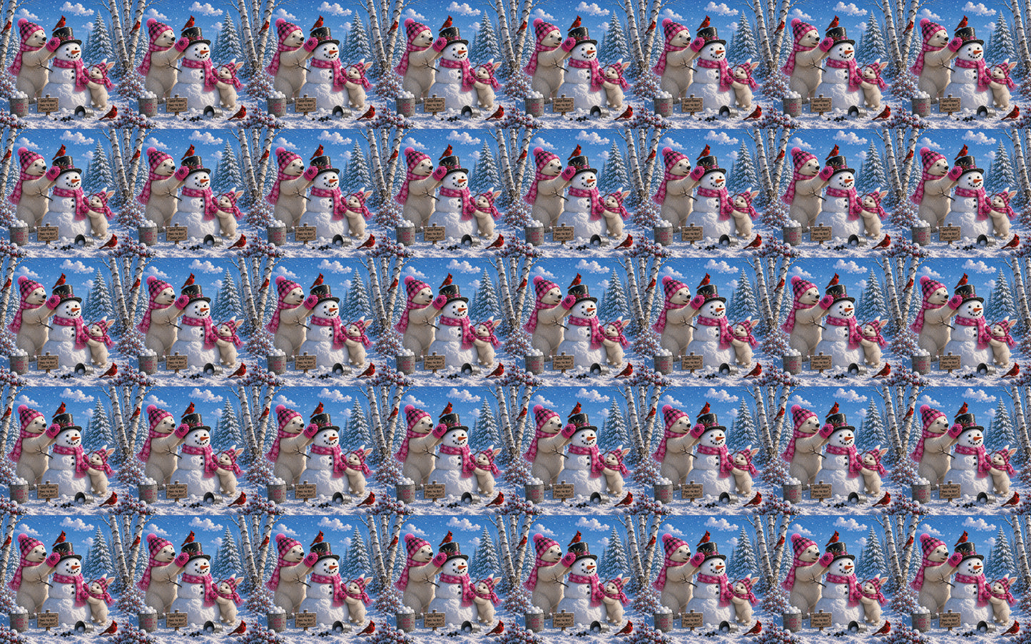 DecoCraft - Studio 1375 - Scenic Tiles Series - Polar Bears - Snowman Builders